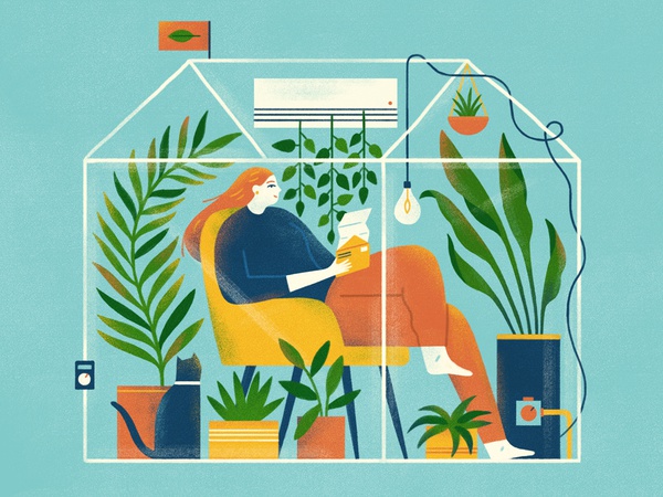Home Efficiency editorial design home plants graphic flat simple natur.jpg