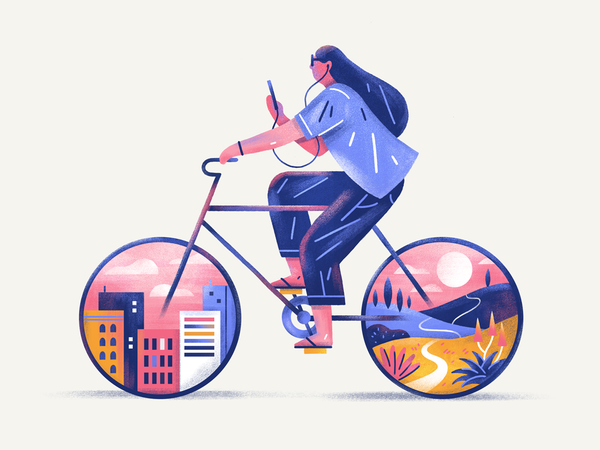 Hustle  Happiness escape cycling iphone digital person city bike graph.png