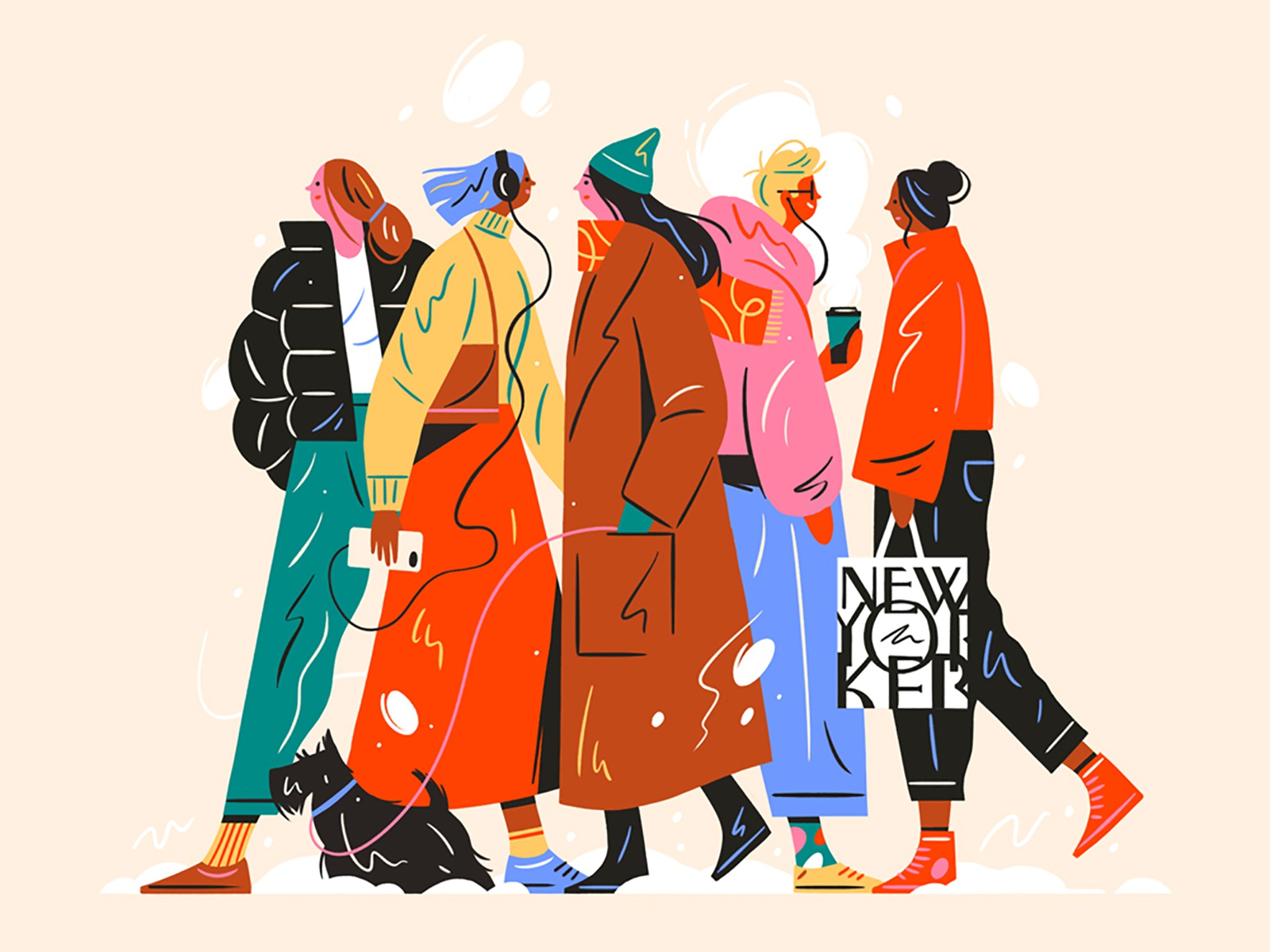 New Yorkers newyorkermag winter street fashion walking artwork editori.jpg