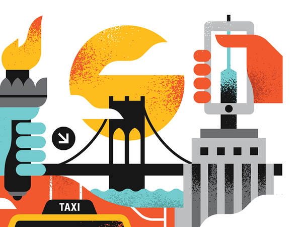 NYC taxi sun empirestatebuilding newyork texture illustration vector d.png