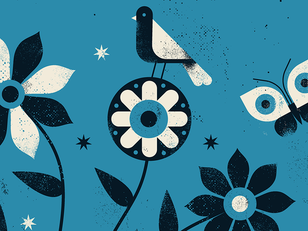 Ocular Vase Night screenprint flowers nature vase vector illustration.png