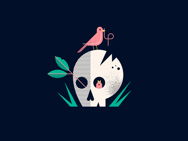 Skull Home insect jungle vector illustration texture nature leaves wor.png