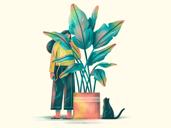 Sneak Peek plant logo girl gang cat flat simple nature texture design.png