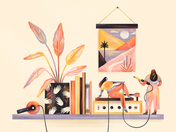 Unwind then Rewind people plants music editorial design editorial illu.jpg