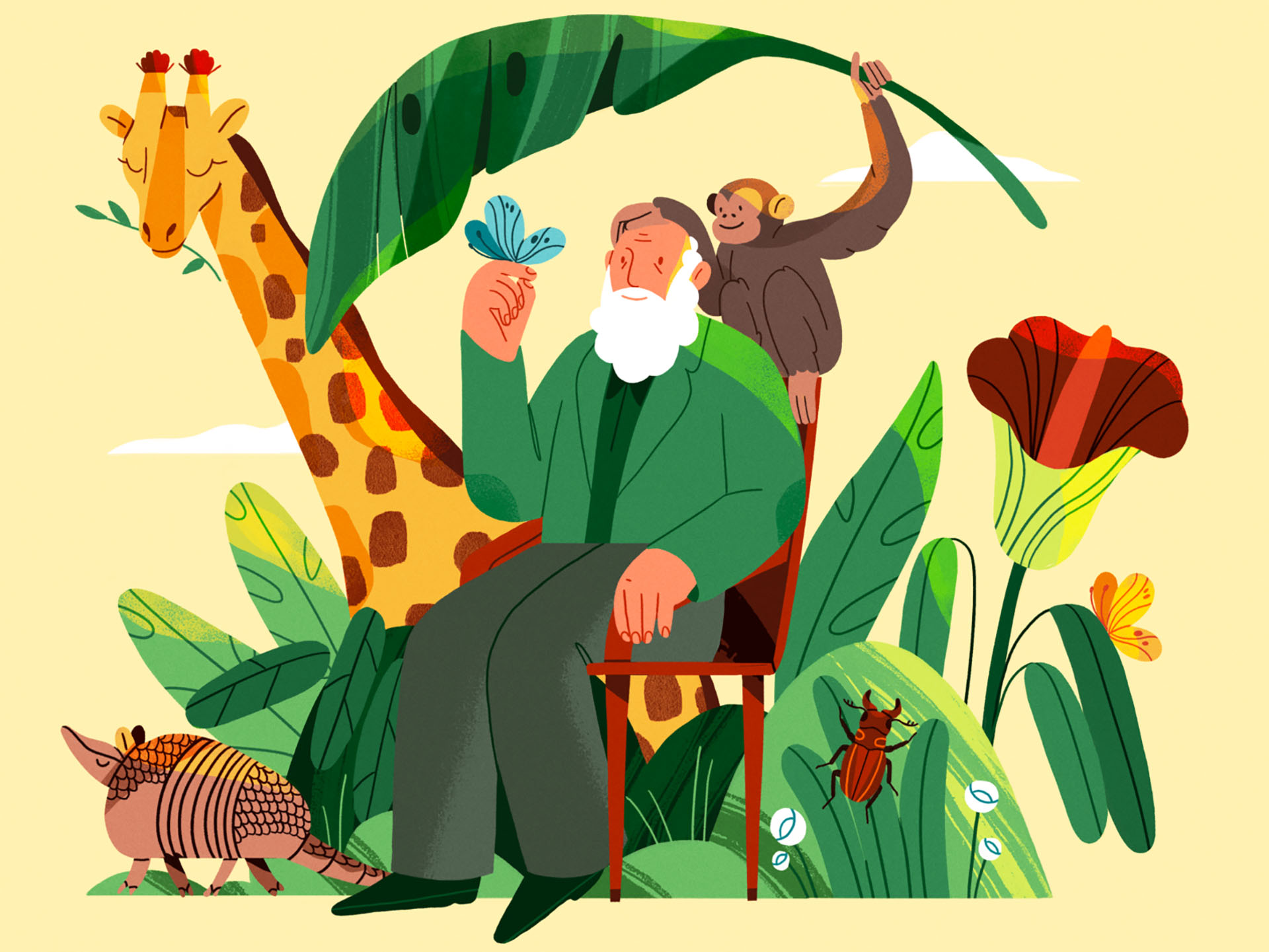 Charles Darwin darwin charles darwin animals nature flat design charac.jpg