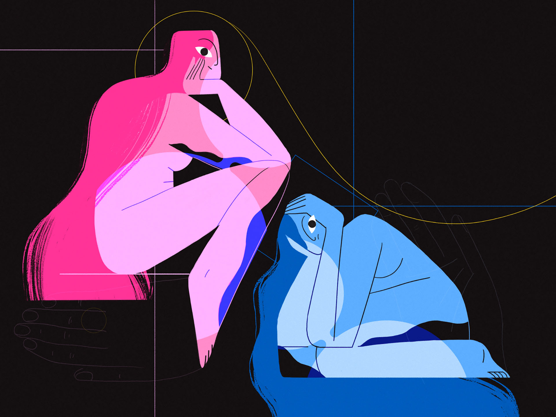 Dualism girl product flat design character illustration.jpg