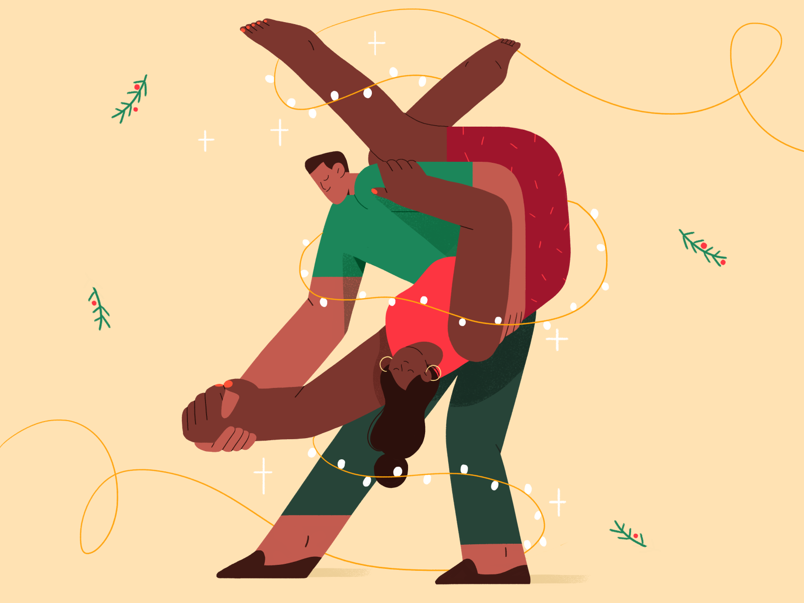 Groove festive dancing holiday dance christmas flat design character i.png