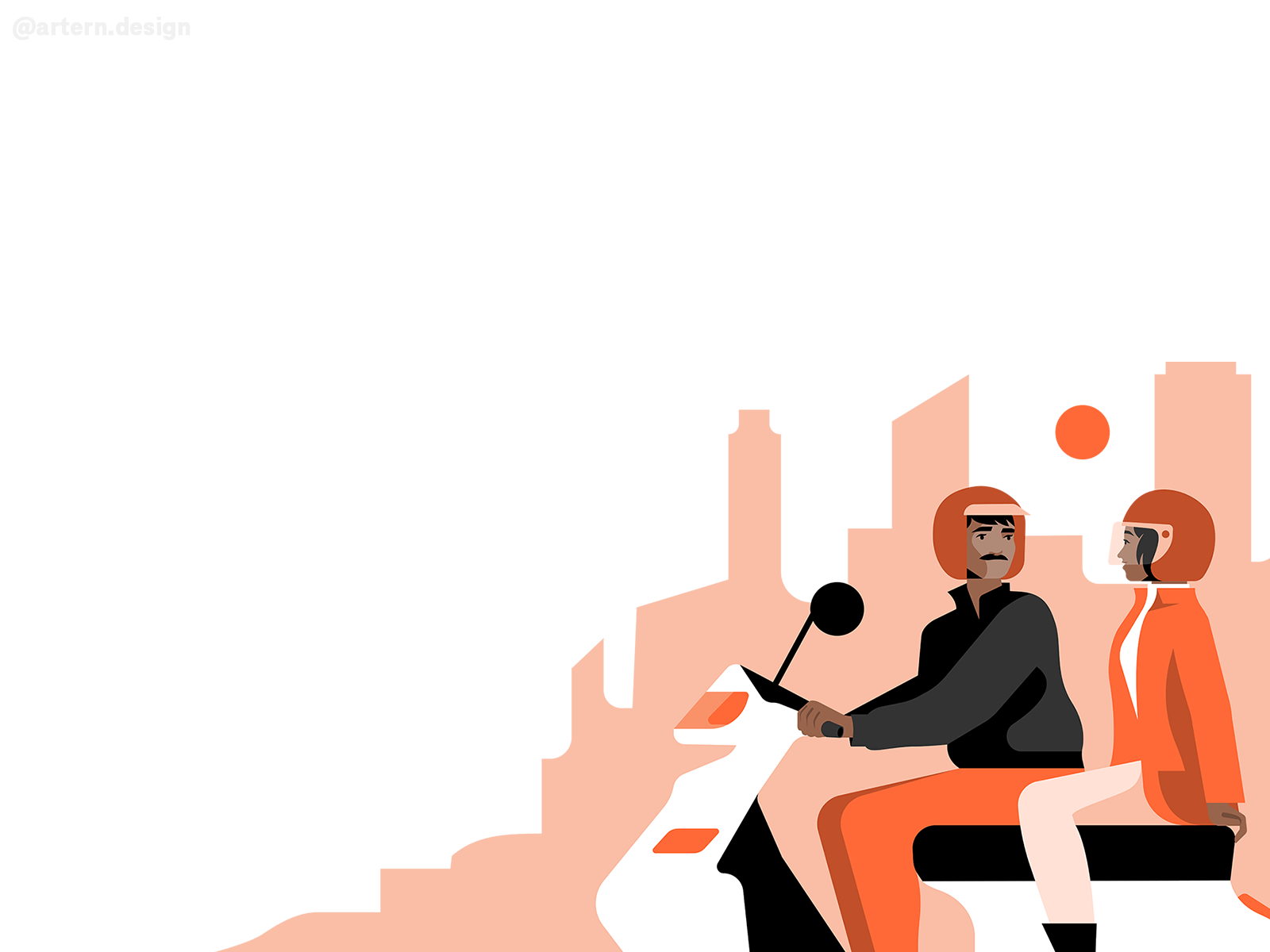 @Uber Moto uxui character graphic branding vector riders monochrome sc.png