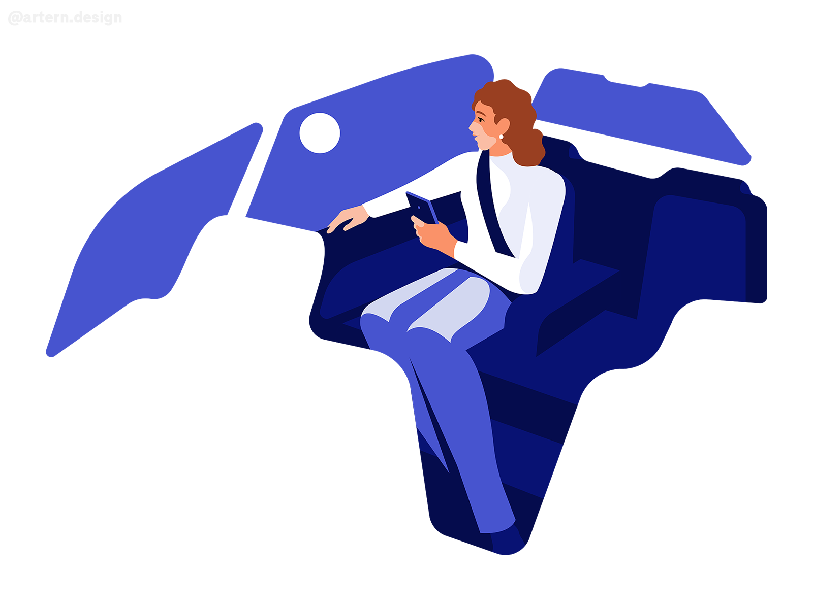 Extra Room @Uber webdesign negativespace car woman flat branding peeps.png
