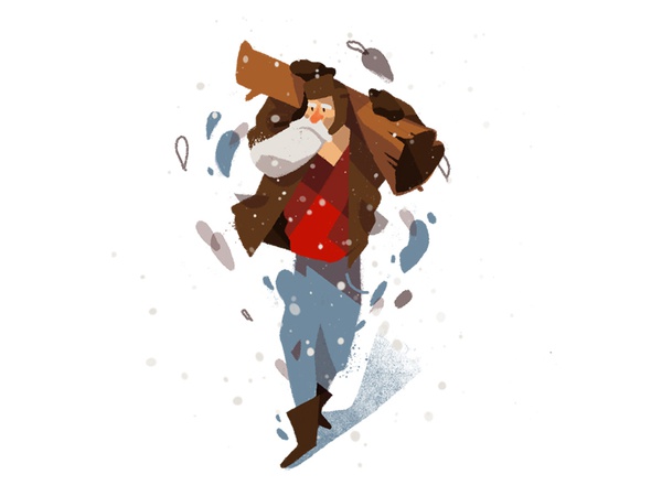 Lost in the Snow art illustration design character walking winter snow.jpg