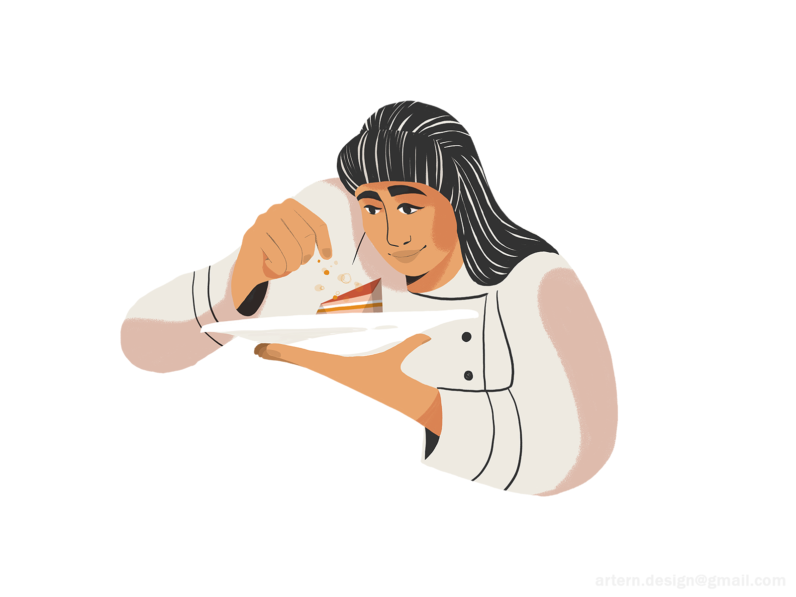 Melissa Hemsley Portrait design print portrait brush hand spot illustr.png