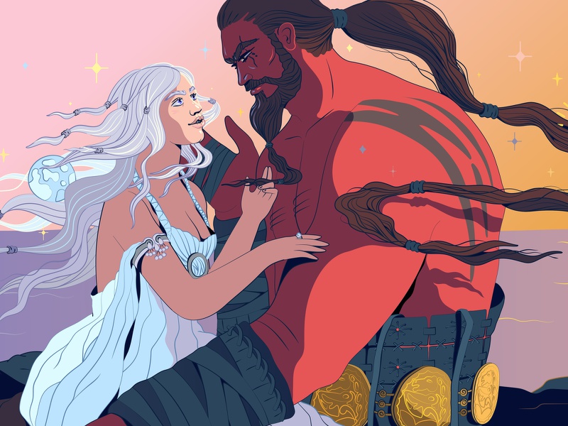 Drogo  Daenerys editorial art editorial character creation huffpost ga.jpg