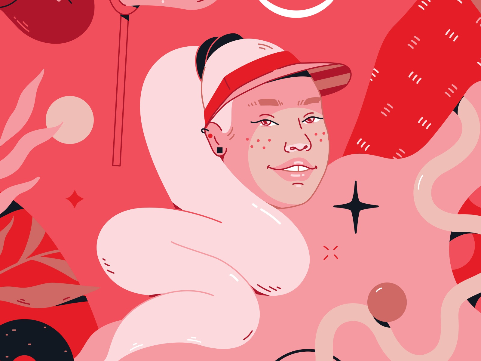 Miss Freckles toothpaste modern abstract geometric red colgate smile g.jpg