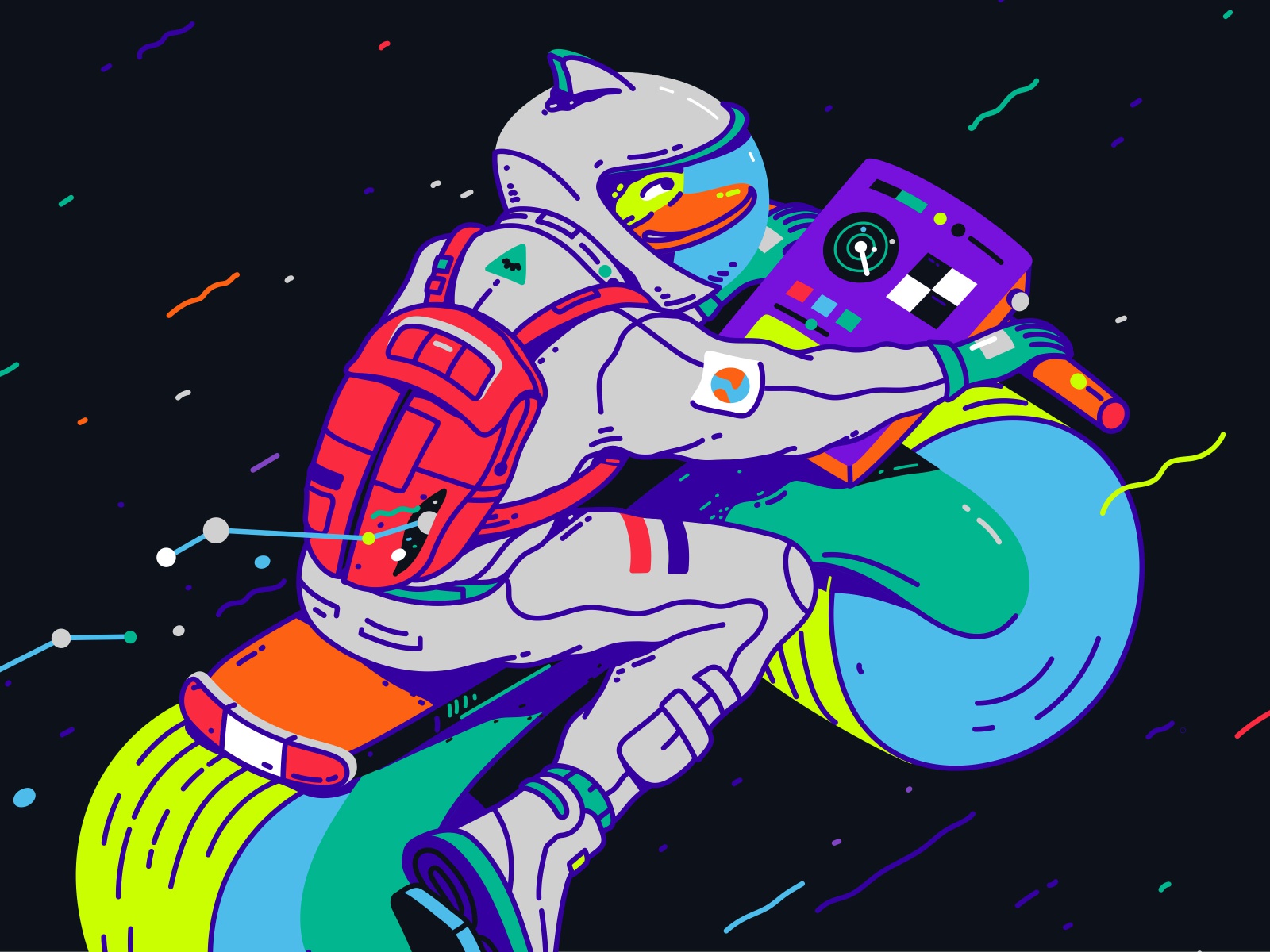 MOOD ipad pro procreate character design motorbike space duck characte.jpg