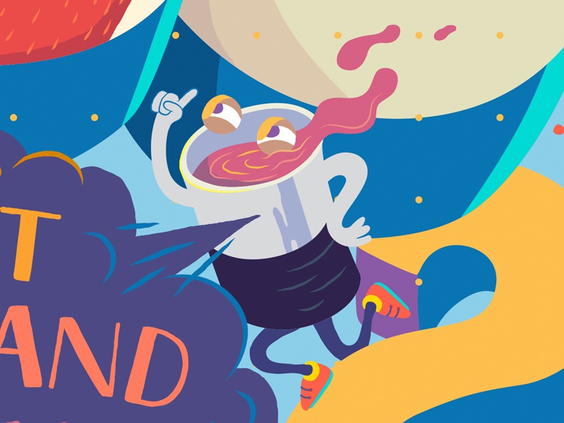 Mr Cup Debut bright fun illustrator character detail illustration flat.jpg