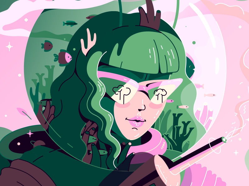 Not taking any Sht surrealism design character art girl selfie corals.jpg
