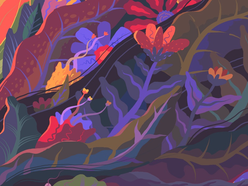 Purple Haze illustrator nature leaves design pop art fun sunrise sunse.jpg