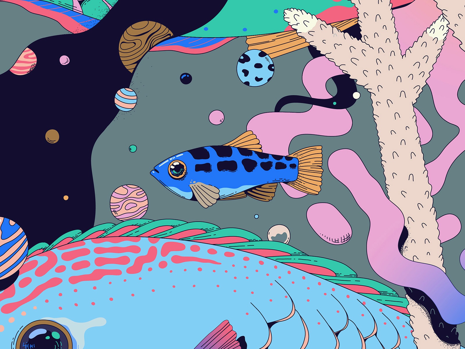 Sneak Peek I pattern universe planet surreal underwater fish environme.jpg