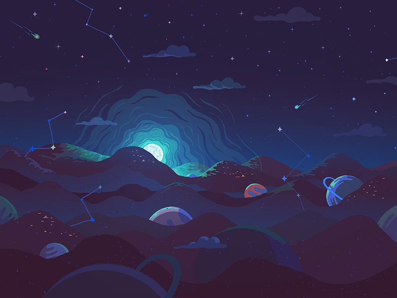 The Night graphic art art illustration glow dark surreal fantasy stars.jpg