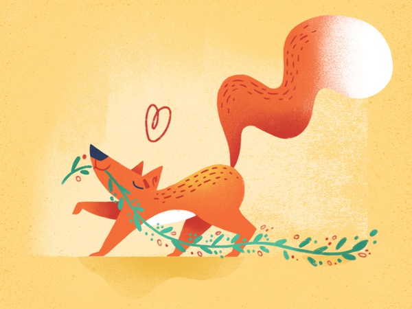 Collecting herbs children animal illustration love texture herbs chara.jpg