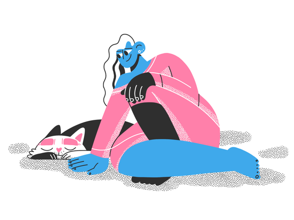 Cozy cuddle  procreate winter home cozy cat cuddle texture girl illust.png