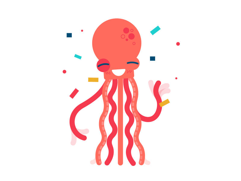 Emotional Octopus focused party giggle think workout happy excited in.gif