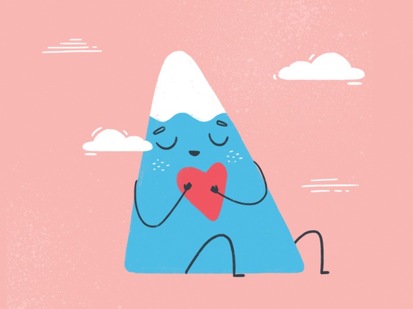 Huggy Mountain calm character texture pink blue clouds mountain heart.jpg