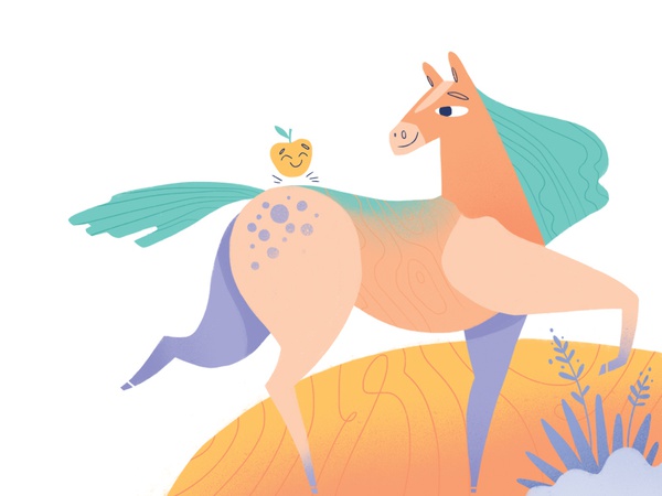 Joy ride ride photoshop color illustration texture character apple hor.jpg