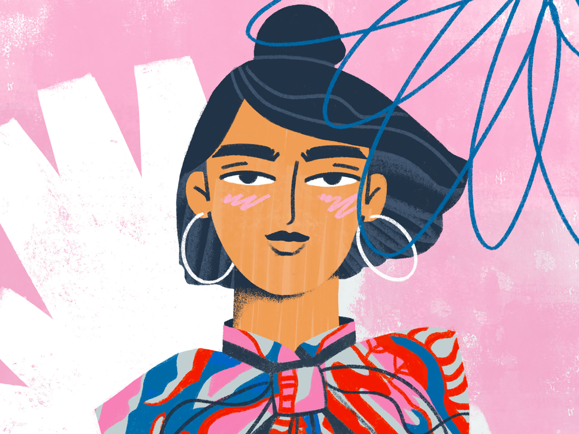 Scarf Chic illustration color fashion pink pencil texture girl charact.jpg