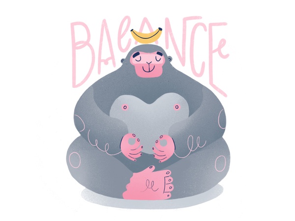The Art of Balance  animal character meditation harmony yoga peace zen.jpg