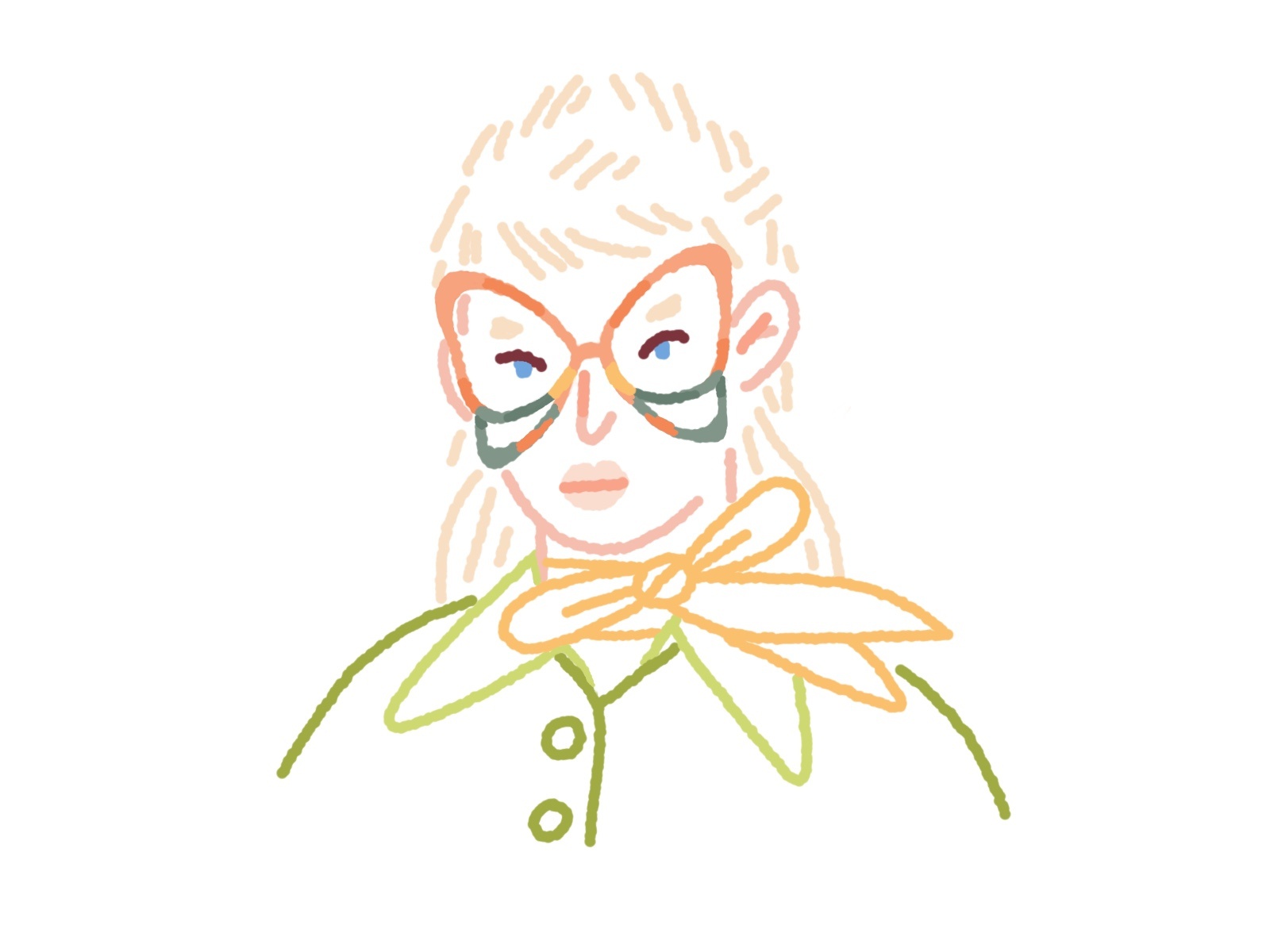 Fashion victim portrait line illustration glasses fashion fantasy colo.jpg