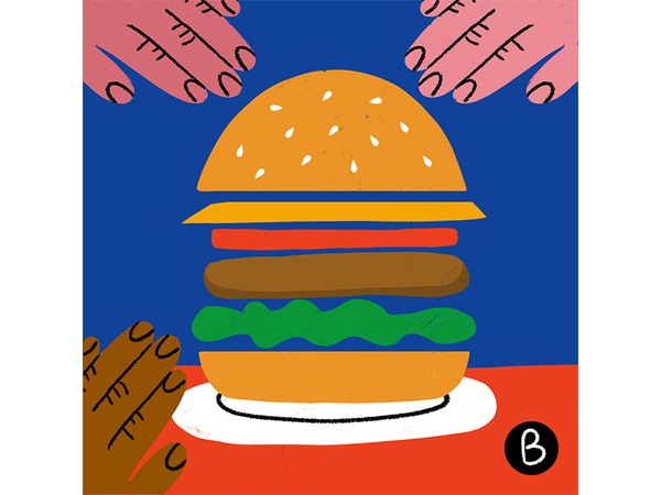 Hamburger illustration foodie hungry hands fast food burger.jpg