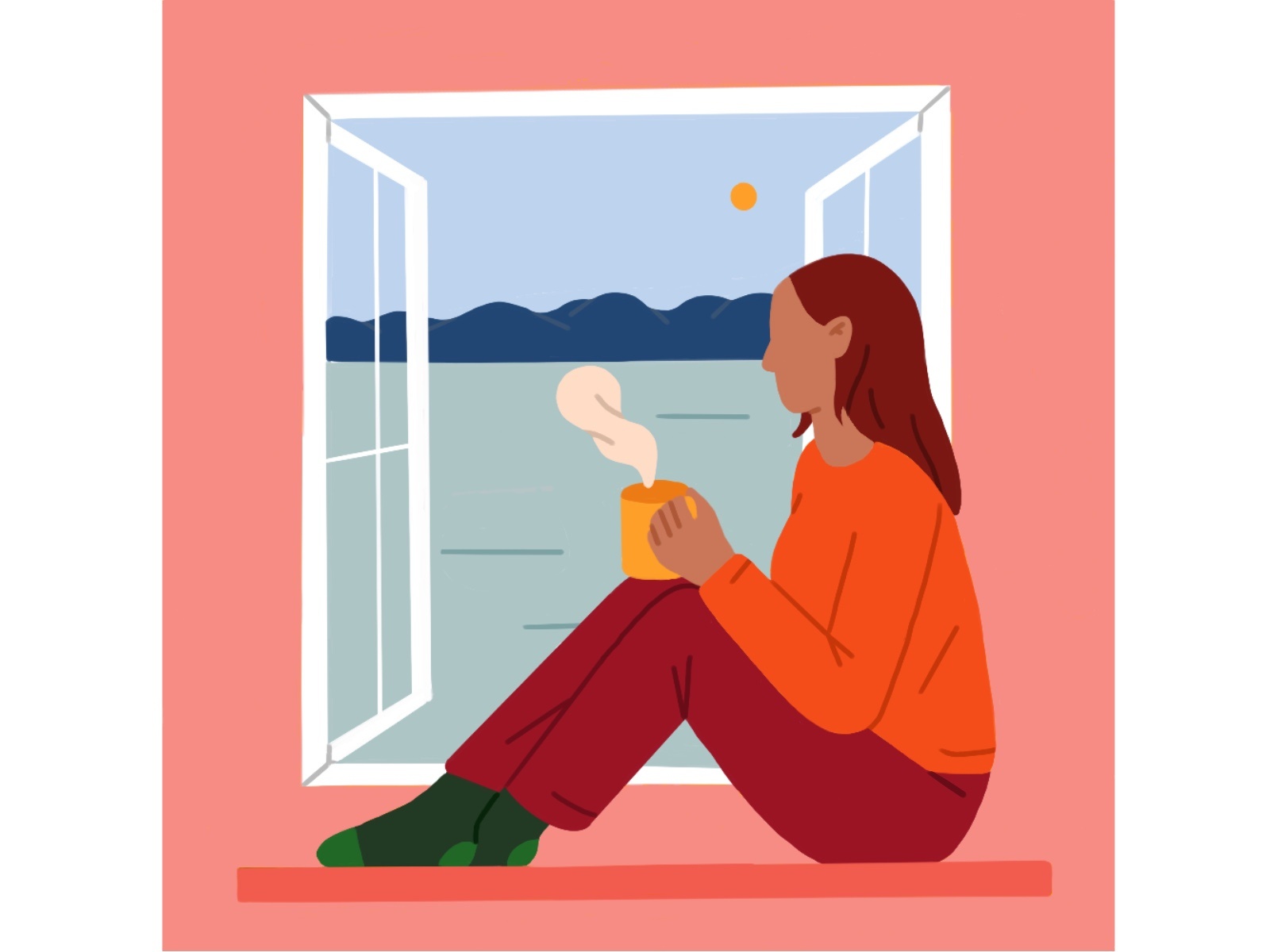 Home mountain lake window sil socks pijamas bythewindow woman window h.jpg