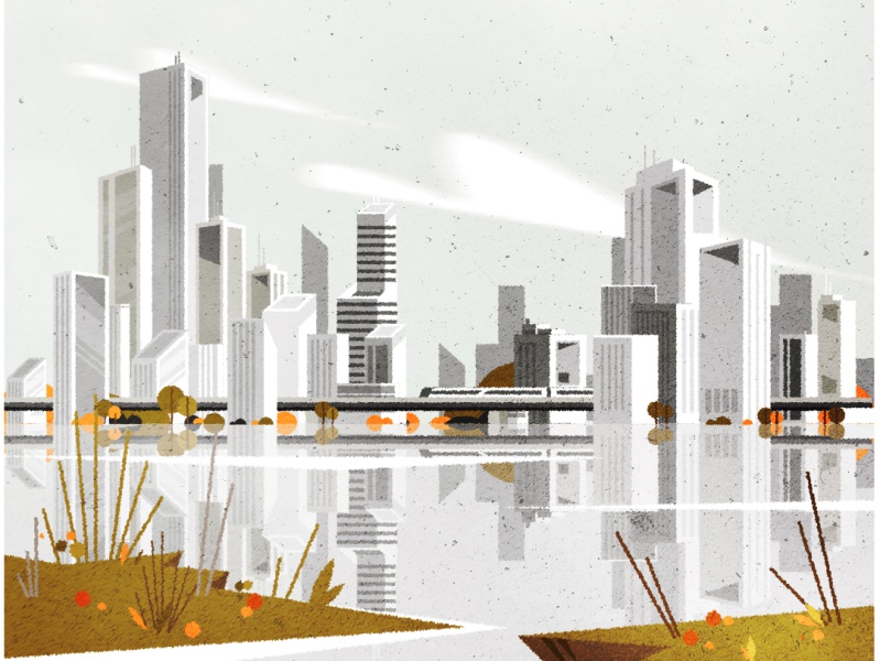 A nostalgic little city. illustrator design architecture minimalist te.jpg