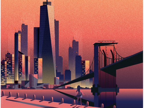 Brooklyn Colour Study skyline cityscape illustrator architecture minim.jpg