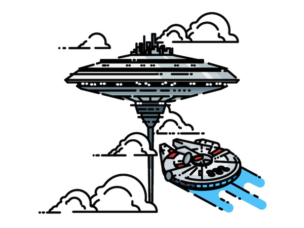 Cloud City city millenium falcon minimalist sticker icon star wars.jpg