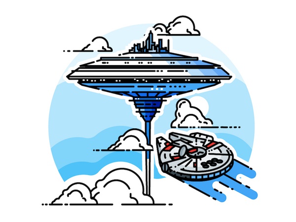 Cloud City sticker wars star minimalist falcon millenium icon city clo.jpg