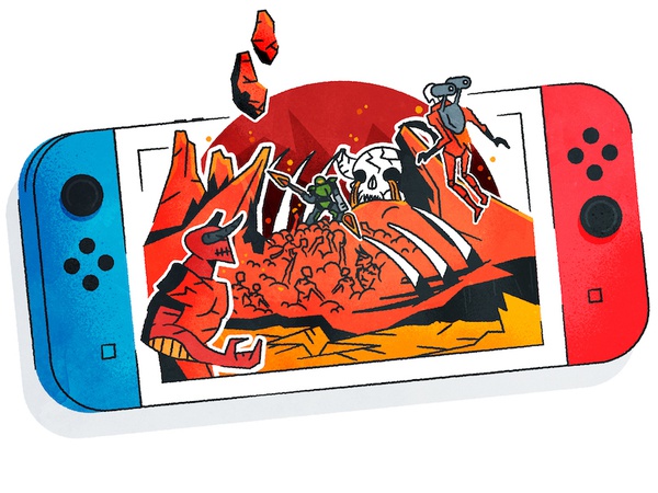 DOOM on Switch fanart nintendo hell outline icon flatdesign illustrati.jpg