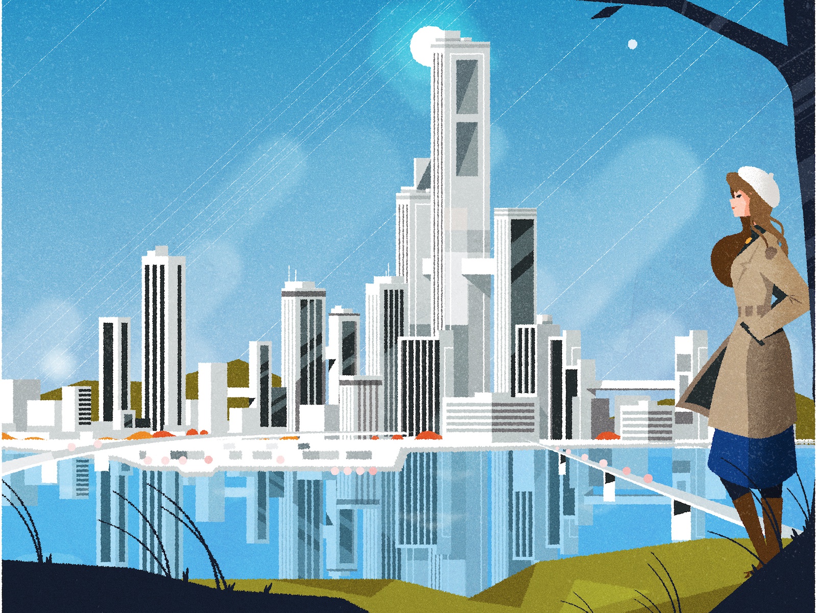 Autumn days illustrator design cityscape skyline architecture minimali.jpg
