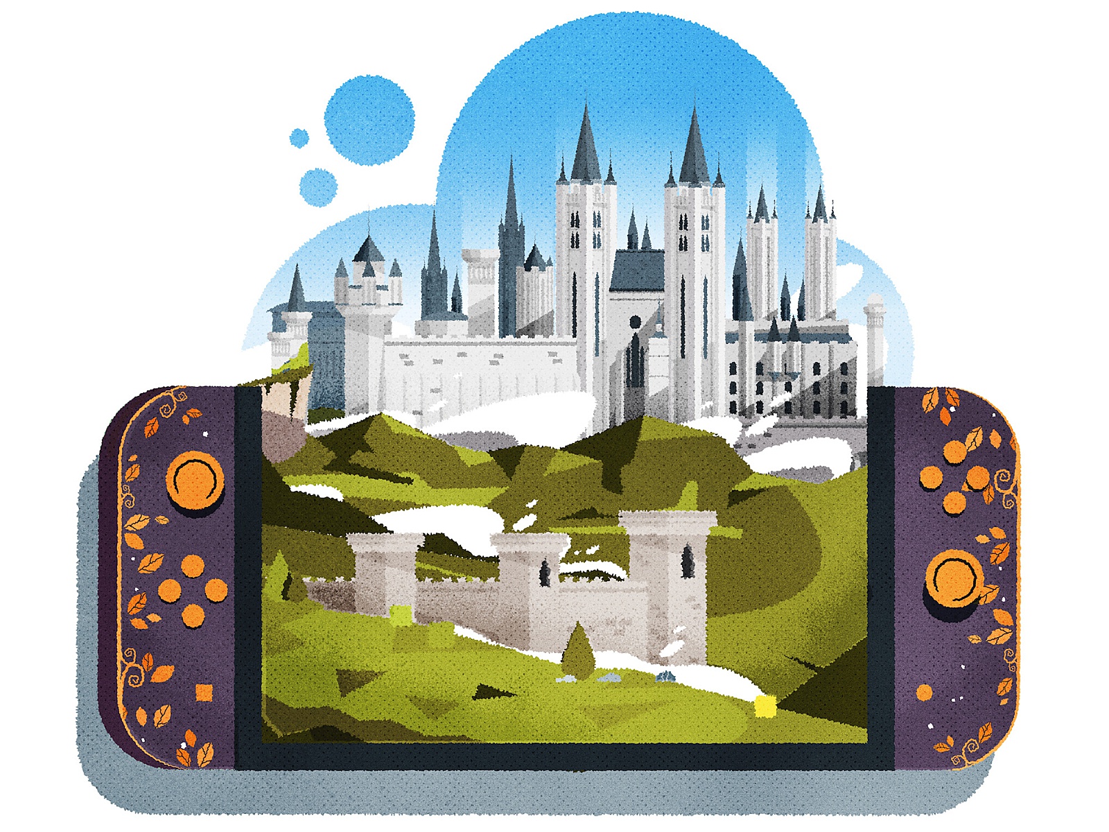 Carreg Mach Monastery illustrator illustration design vectorart brush.jpg