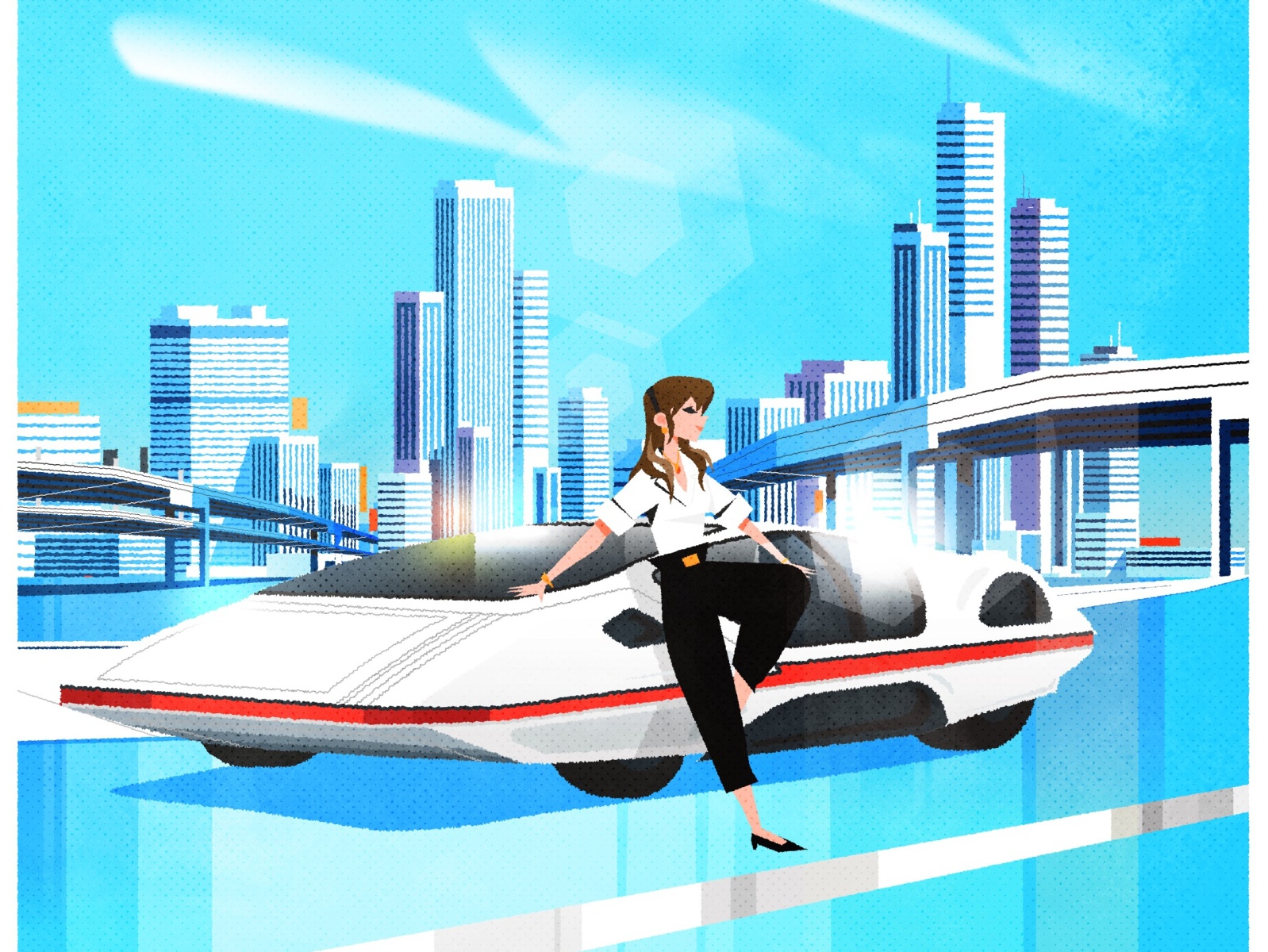 Car model retro futurism design skyline architecture minimalist textur.jpg