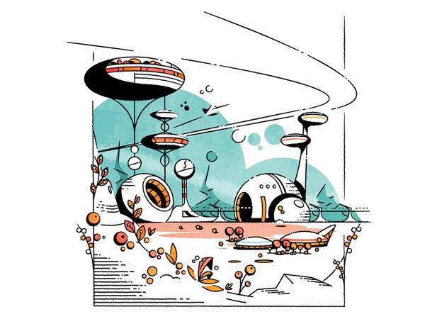 Extraterrestrial outing outline skyline illustrator cityscape futurism.jpg