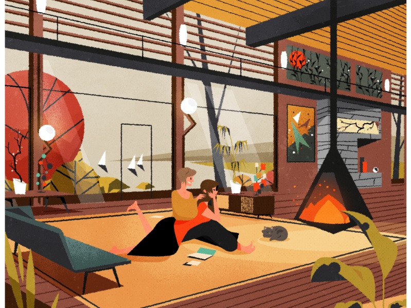 Fancy living retro design architecture illustrator texture illustratio.jpg