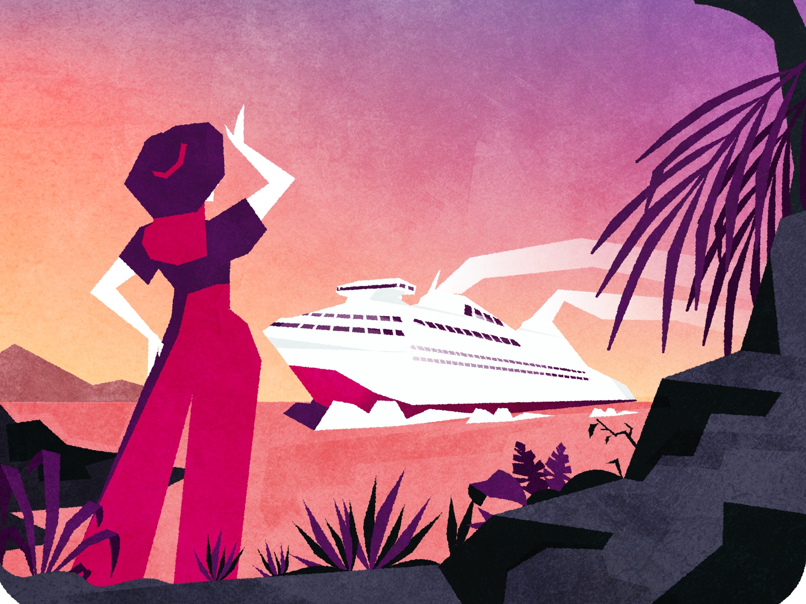 Cruisin retro boat cruise futurism illustrator architecture minimalist.jpg