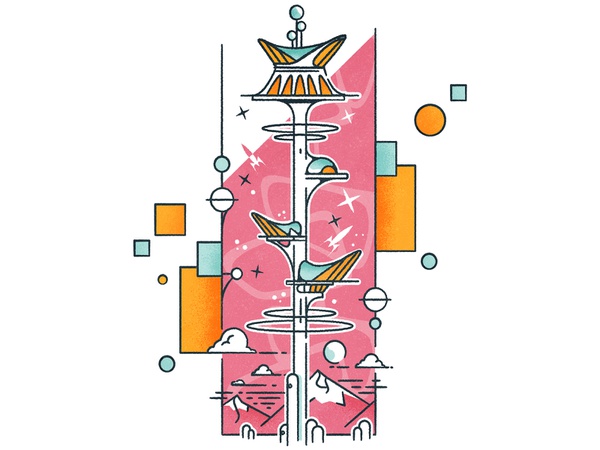 Googie verticality stroke outline retro cityscape futurism skyline ill.jpg