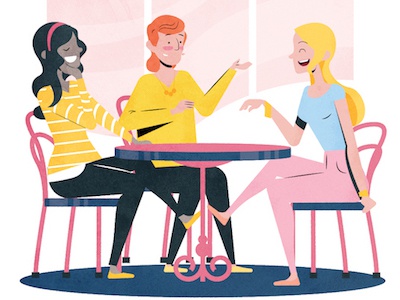Hanging out with friends vecto illustrator illustration mtf parent chi.jpg
