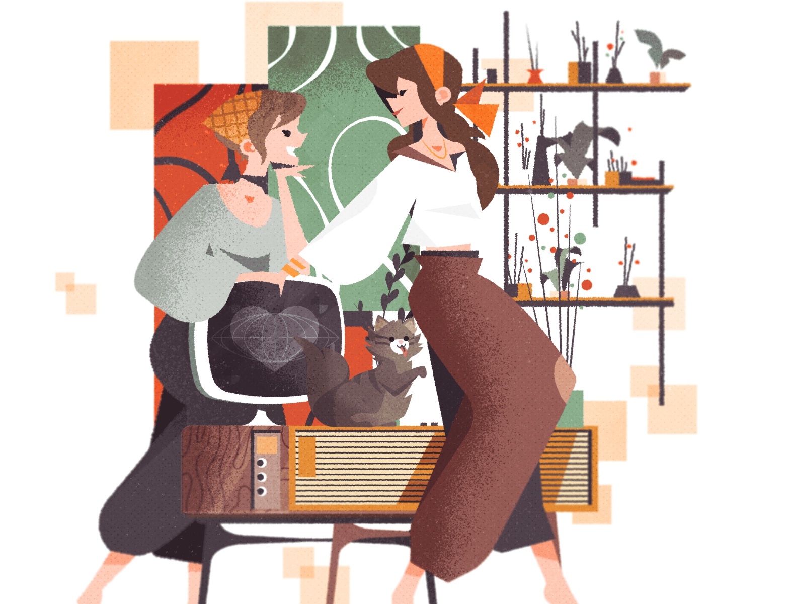 Happy Days character design retro modern mid century design character.jpg