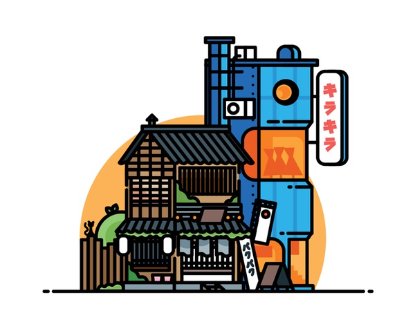 Japanese Storefronts n° 3 vector urban store minimalist japan icon fla.jpg