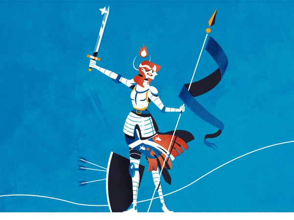 Jeanne dArc character design flat texture french france illustration i.jpg