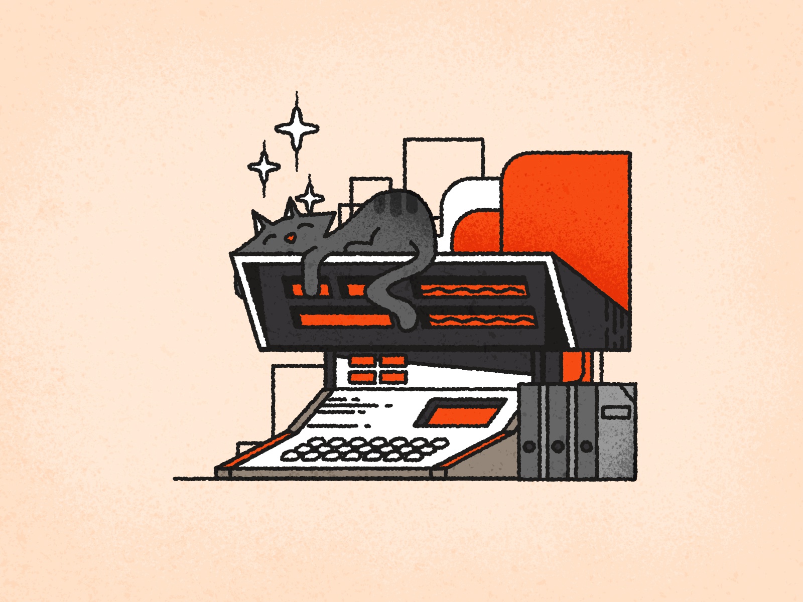 Kitties  Computers minimalist texture design art logo rough line illus.jpg